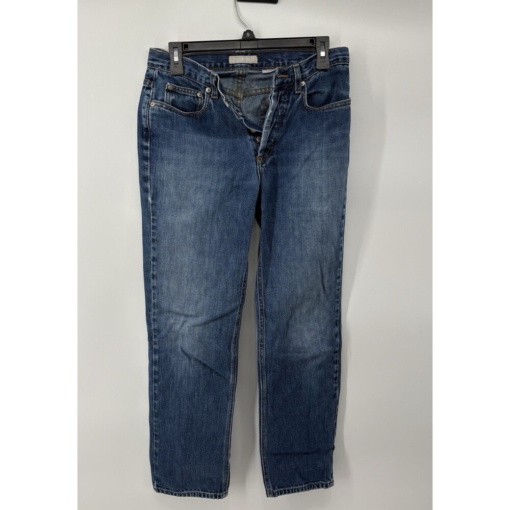 J. Crew Women’s Straight Leg Medium Wash Denim Jeans Size 4 Button Up Fly